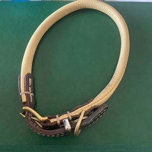 Hund Italian leather rolled dog collar